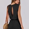 ANRABESS Jumpsuits for Women Casual Summer Sleeveless 2025 Romper One Piece Outfit Active Workout Lounge Jumpsuits Pockets - Image 5