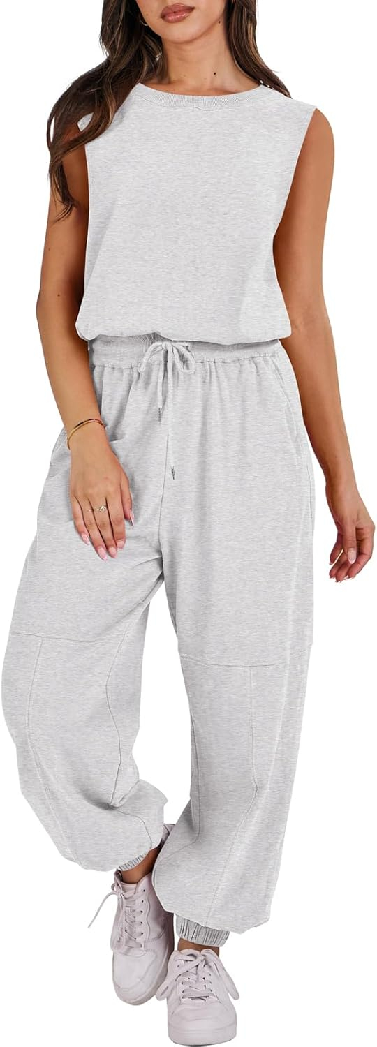 ANRABESS Jumpsuits for Women Casual Summer Sleeveless 2025 Romper One Piece Outfit Active Workout Lounge Jumpsuits Pockets - Image 91