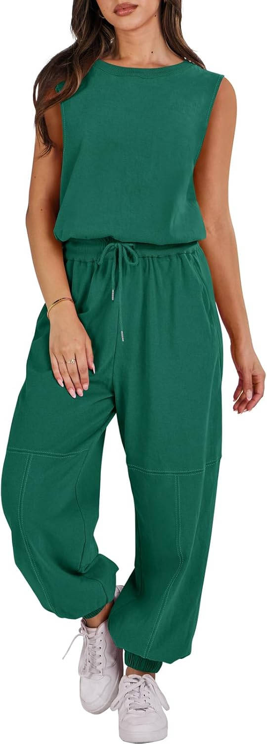 ANRABESS Jumpsuits for Women Casual Summer Sleeveless 2025 Romper One Piece Outfit Active Workout Lounge Jumpsuits Pockets - Image 109