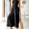 ANRABESS Women's Summer Straps One Shoulder High Waist Dressy Casual Wide Leg Linen Jumpsuit Romper Beach Travel Outfits - Image 2