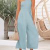 ANRABESS Women's Summer Straps One Shoulder High Waist Dressy Casual Wide Leg Linen Jumpsuit Romper Beach Travel Outfits - Image 11