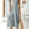ANRABESS Women's Summer Straps One Shoulder High Waist Dressy Casual Wide Leg Linen Jumpsuit Romper Beach Travel Outfits - Image 21