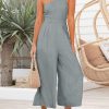 ANRABESS Women's Summer Straps One Shoulder High Waist Dressy Casual Wide Leg Linen Jumpsuit Romper Beach Travel Outfits - Image 23