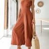 ANRABESS Women's Summer Straps One Shoulder High Waist Dressy Casual Wide Leg Linen Jumpsuit Romper Beach Travel Outfits - Image 27