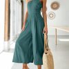 ANRABESS Women's Summer Straps One Shoulder High Waist Dressy Casual Wide Leg Linen Jumpsuit Romper Beach Travel Outfits - Image 33