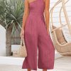 ANRABESS Women's Summer Straps One Shoulder High Waist Dressy Casual Wide Leg Linen Jumpsuit Romper Beach Travel Outfits - Image 47