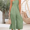 ANRABESS Women's Summer Straps One Shoulder High Waist Dressy Casual Wide Leg Linen Jumpsuit Romper Beach Travel Outfits - Image 59