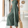 ANRABESS Women's Summer Straps One Shoulder High Waist Dressy Casual Wide Leg Linen Jumpsuit Romper Beach Travel Outfits - Image 69