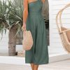 ANRABESS Women's Summer Straps One Shoulder High Waist Dressy Casual Wide Leg Linen Jumpsuit Romper Beach Travel Outfits - Image 72