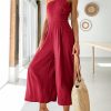 ANRABESS Women's Summer Straps One Shoulder High Waist Dressy Casual Wide Leg Linen Jumpsuit Romper Beach Travel Outfits - Image 80