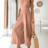 ANRABESS Women's Summer Straps One Shoulder High Waist Dressy Casual Wide Leg Linen Jumpsuit Romper Beach Travel Outfits - Image 86