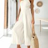 ANRABESS Women's Summer Straps One Shoulder High Waist Dressy Casual Wide Leg Linen Jumpsuit Romper Beach Travel Outfits - Image 92