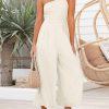 ANRABESS Women's Summer Straps One Shoulder High Waist Dressy Casual Wide Leg Linen Jumpsuit Romper Beach Travel Outfits - Image 94
