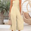 ANRABESS Women's Summer Straps One Shoulder High Waist Dressy Casual Wide Leg Linen Jumpsuit Romper Beach Travel Outfits - Image 100
