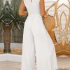 ANRABESS Jumpsuits for Women Summer Dressy Casual Linen Romper Sleeveless V Neck High Waist Wide Leg Beach Vacation Outfits - Image 4