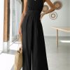 ANRABESS Jumpsuits for Women Summer Dressy Casual Linen Romper Sleeveless V Neck High Waist Wide Leg Beach Vacation Outfits - Image 34