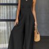 ANRABESS Jumpsuits for Women Summer Dressy Casual Linen Romper Sleeveless V Neck High Waist Wide Leg Beach Vacation Outfits - Image 35