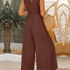 ANRABESS Jumpsuits for Women Summer Dressy Casual Linen Romper Sleeveless V Neck High Waist Wide Leg Beach Vacation Outfits - Image 44