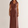 ANRABESS Jumpsuits for Women Summer Dressy Casual Linen Romper Sleeveless V Neck High Waist Wide Leg Beach Vacation Outfits - Image 47