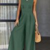 ANRABESS Jumpsuits for Women Summer Dressy Casual Linen Romper Sleeveless V Neck High Waist Wide Leg Beach Vacation Outfits - Image 51