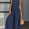 ANRABESS Jumpsuits for Women Summer Dressy Casual Linen Romper Sleeveless V Neck High Waist Wide Leg Beach Vacation Outfits - Image 59
