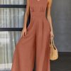 ANRABESS Jumpsuits for Women Summer Dressy Casual Linen Romper Sleeveless V Neck High Waist Wide Leg Beach Vacation Outfits - Image 67