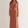 ANRABESS Jumpsuits for Women Summer Dressy Casual Linen Romper Sleeveless V Neck High Waist Wide Leg Beach Vacation Outfits - Image 71