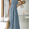 ANRABESS Jumpsuits for Women Summer Dressy Casual Linen Romper Sleeveless V Neck High Waist Wide Leg Beach Vacation Outfits - Image 82