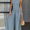 ANRABESS Jumpsuits for Women Summer Dressy Casual Linen Romper Sleeveless V Neck High Waist Wide Leg Beach Vacation Outfits - Image 83