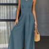 ANRABESS Jumpsuits for Women Summer Dressy Casual Linen Romper Sleeveless V Neck High Waist Wide Leg Beach Vacation Outfits - Image 97