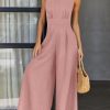 ANRABESS Jumpsuits for Women Summer Dressy Casual Linen Romper Sleeveless V Neck High Waist Wide Leg Beach Vacation Outfits - Image 105